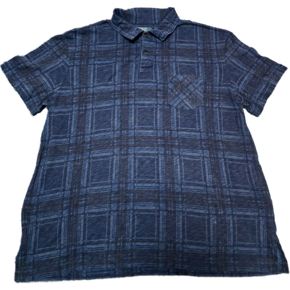 Polo Ralph Lauren Polo Shirt Mens XL Blue Plaid Cotton Chest Pocket